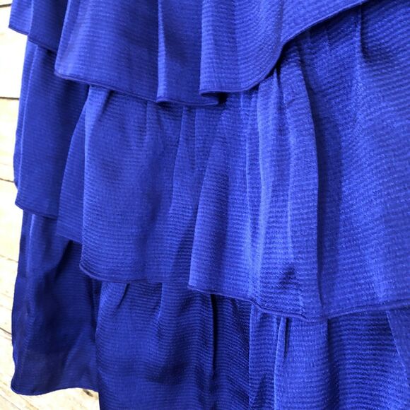 Laundry By Design Purple Strapless Tiered Dress - Size Small - Satin Ruffles - Picture 3 of 6